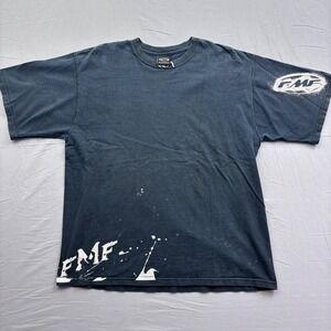 FMF Racing Mens Vintage Distressed Motocross Graphic T-Shirt Black XL Y2K Grunge